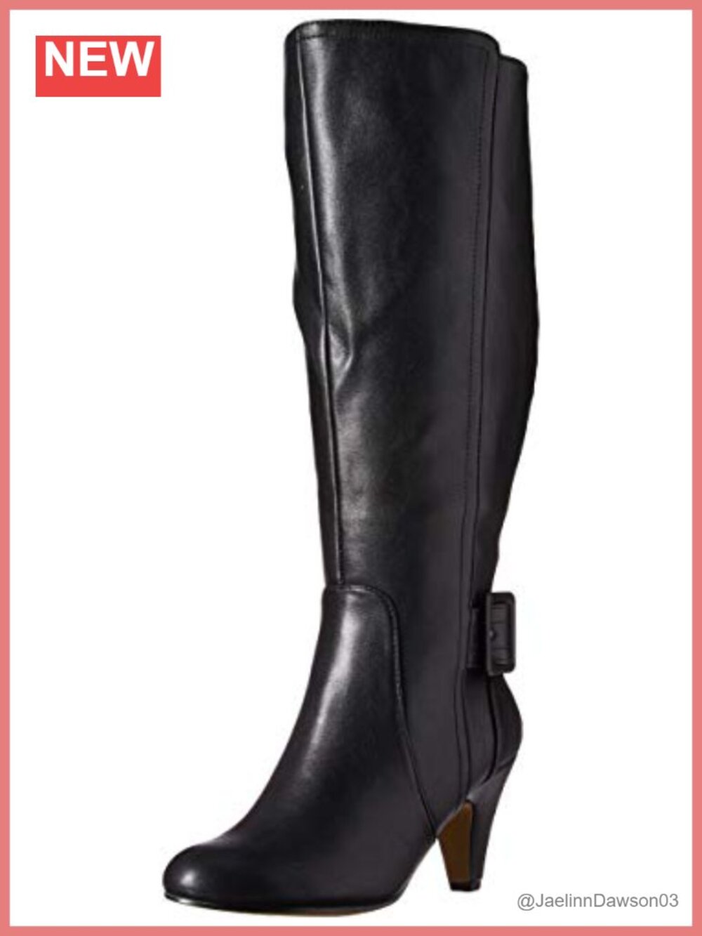Womens Plus Wide Calf Knee-High Dress Boot Leather Almond Toe